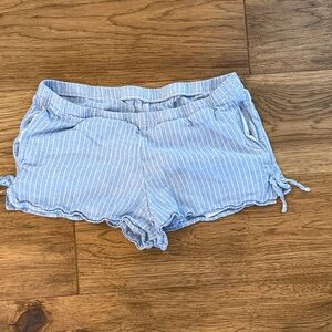 Hollister Sky Blue Striped Women's Cargo Shorts